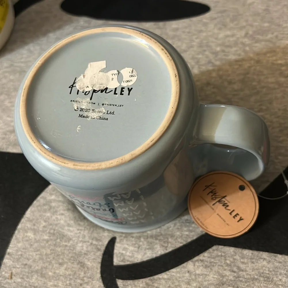 NWT Large Sized Inspirational Mug in light blue by Kristin Ley - Picture 4 of 5